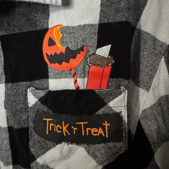 Black and White Trick-or-Treat Crop Long Sleeve - Picture 3 of 7